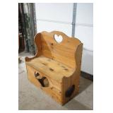 Wooden Hearts Storage Bench