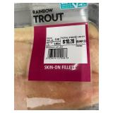 J - 2 Packs Rainbow Trout Skin-On Fillets, Farm Raised (Net Wt. 0.85lb and 0.90lb)