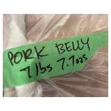 Frozen Pork Belly 7 lbs 7.7 oz Vacuum Sealed