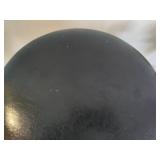 Two Round Swivel Bar Stools w/Black Faux Leather Seats