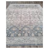 Washable Area Rug - Blue, Cream & Gray