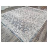 Washable Area Rug - Blue, Cream & Gray