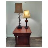 Thomasville Side Table and Table Lamps