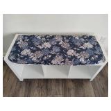 White Entry Bench with Storage and Cushion