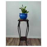 Potted Snake Plant and Tall Plant Stand