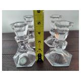 Lead Crystal Candlestick Holders, Candy Dish & Small Paperweight