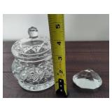 Lead Crystal Candlestick Holders, Candy Dish & Small Paperweight