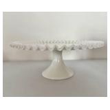 Vintage Fenton Silver Crest Ruffled Edge Pedestal Cake Plate