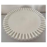 Vintage Fenton Silver Crest Ruffled Edge Pedestal Cake Plate