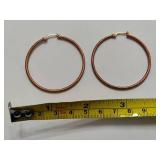 Stamped 925 Vintage Crystal Cut Dyadema Hoop Earrings