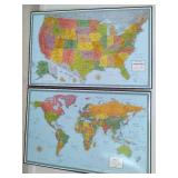Two Large Framed Maps