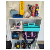 Huge Assortment of Misc Garage Items/Tools/Nails + Shelf