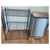 Adjustable Wire Shelving & Kohler Step Trash Can