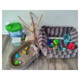Assorted Pet Toys, Treats, Litter, Etc.