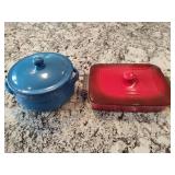 Two Ceramic Bakeware Dishes w/Lids