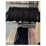 Lot of Black/Pink Velvet & Plastic Hangers