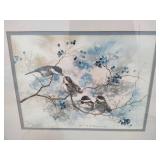 Bird Framed Art by Jean Haefele & Shirley Stassen + Carved Decor