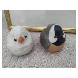 Bird Framed Art by Jean Haefele & Shirley Stassen + Carved Decor