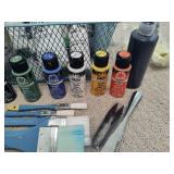 Lot of Assorted Enamel & Other Paints, Brushes & More