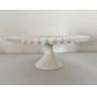 Vintage Fenton Silver Crest Ruffled Edge Pedestal Cake Plate
