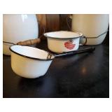 Vintage Enamelware Pots and Long Handle Scoop