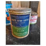 Vintage Coffee Cans of Various Brands, White Star, Co-Op, Butter Nut and more