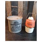 Vintage Minnow Bucket and Mascot Cooler Drink container