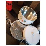 Vintage Kitchen Items, Aladdin Thermos, Vibrant Cake tin, Vintage Stir Sticks and more