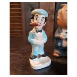 Vintage figurine Lot, Chalkware, Salt and Pepper, Ash Tray and more