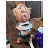 Vintage figurine Lot, Chalkware, Salt and Pepper, Ash Tray and more