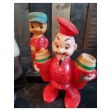 Vintage figurine Lot, Chalkware, Salt and Pepper, Ash Tray and more