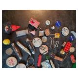 Lot of Vintage Smalls, Pins, Watches, Pocket knives, and much much more