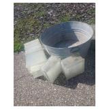 Glass Blocks and Wash Tub
