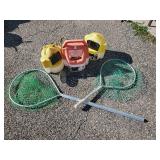 Fishing Lot, Minnow Buckets and Nets