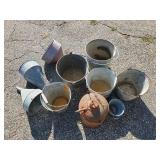 Vintage Pail / Oil funnel can Lot  great décor Make them into Planters
