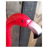Metal Standing Flamingo, Flamingo Road sign, and wooden Décor
