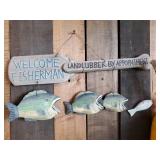 Lake Décor Sign, Bouys, Floats, Vintgage Wooden fish Décor and more