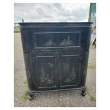 Gorgeous unique wooden wet Bar, Oriental Carved wood Design Absolutley Stunning