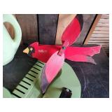 Thexceptional Leaf Rake new, Vintage Cardinal whirligig, and Watering Can