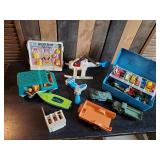 Lot of Vintage Kids Toys  Fisher Price, Box of Cars and more