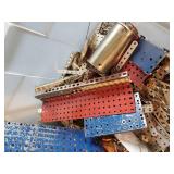 Vintage Erector Set Parts and Pieces with instruction manual