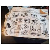 Vintage Erector Set Parts and Pieces with instruction manual