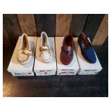 4 pair Minnetonka Moccasins New In Box Various Sizes