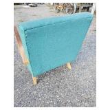 Vintage Vinyl Chair with wooden Arms in solid good condition