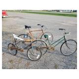 3 Vintage Bikes, Banana seat, Cruiser, Schwinn