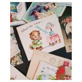 Vintage Lot of Various Greeting Cards, some with writing in them