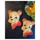 vintage Chalkware wall hanging décor and planters