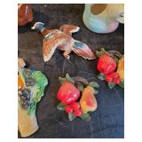 vintage Chalkware wall hanging décor and planters