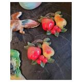 vintage Chalkware wall hanging décor and planters