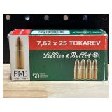 Sellier & Bellot 7.62 x 25 Full Metal Jacket 50 Rounds